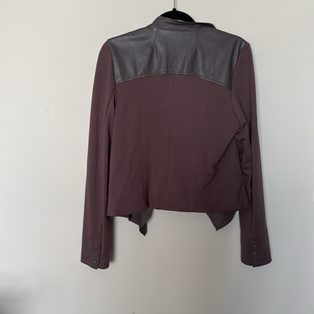 Kut from the Kloth Faux Leather Jacket Grey/Brown Sz Large Women’s EUC - Picture 8 of 12
